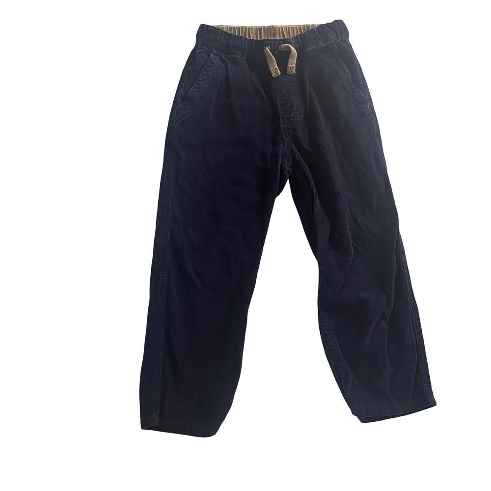 Hanna Andersson Size US 5 / 110 Corduroy Pants Navy Blue Drawstring 100% Cotton